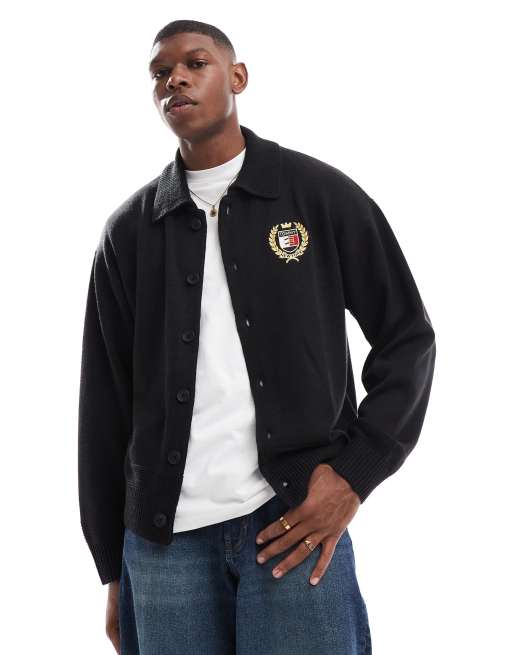 Tommy Jeans - Sort cardigan i firkantet pasform