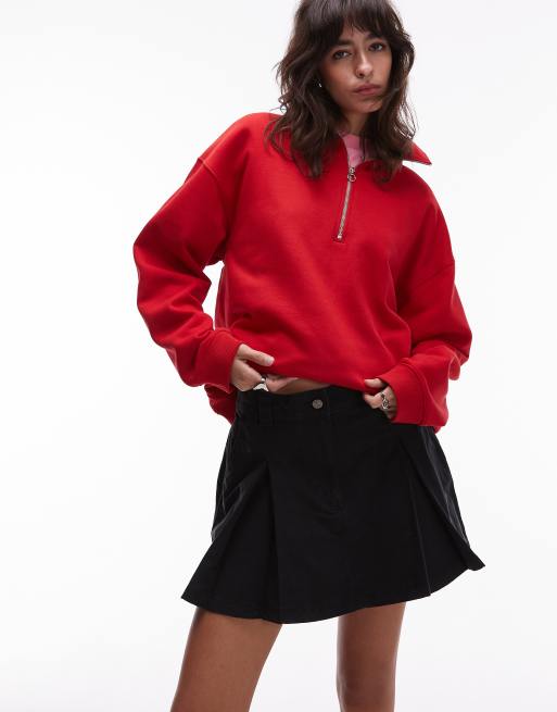 Tommy Jeans - Sort og plisseret mininederdel i kanvas , 4 af 5