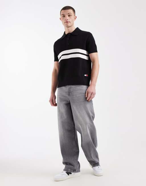Tommy Jeans - Sort strikket poloskjorte, 2 af 5