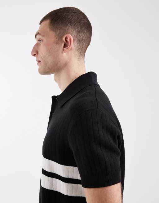 Tommy Jeans - Sort strikket poloskjorte, 5 af 5