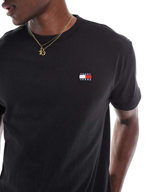 Tommy Jeans - Sort T-shirt i regular fit med logomærke, 3 af 4