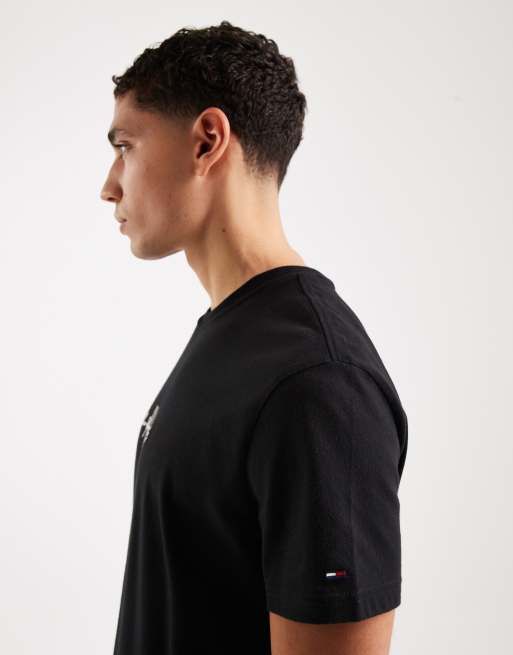 Tommy Jeans - Sort T-shirt med blokprint, 4 af 5