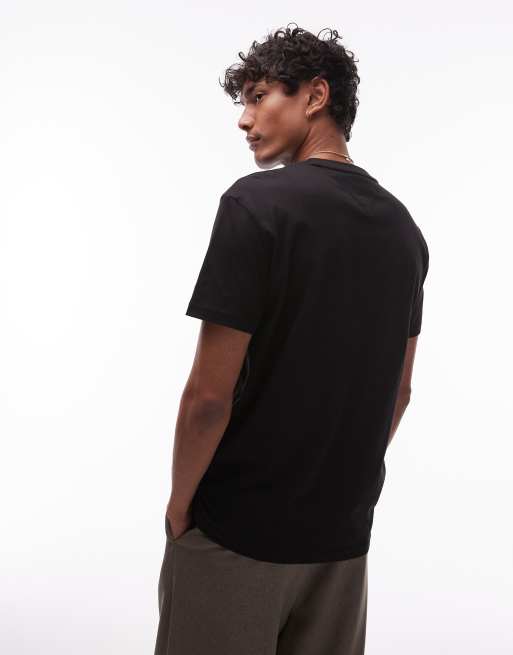 Tommy Jeans - Sort T-shirt med grafik på venstre side af brystet, 3 af 4