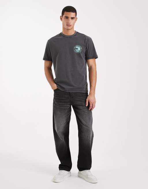 Tommy Jeans - Sort T-shirt med grafisk landskabsprint og logo på brystet , 2 af 5