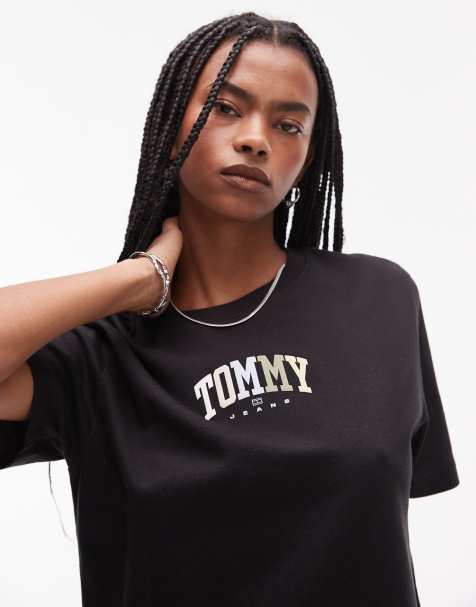Tommy Jeans - Sort T-shirt med neutralt college-logo - view 1