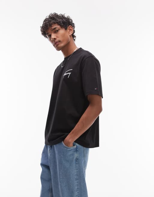 Tommy Jeans - Sort T-shirt med signatur-logo i 90'er-stil, 3 af 4