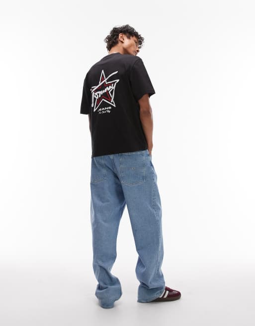 Tommy Jeans - Sort T-shirt med signatur-logo i 90'er-stil, 4 af 4