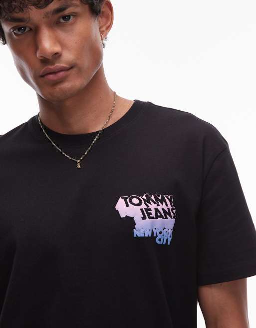 Tommy Jeans - Sort T-shirt med stablet print på ryggen, 2 af 4
