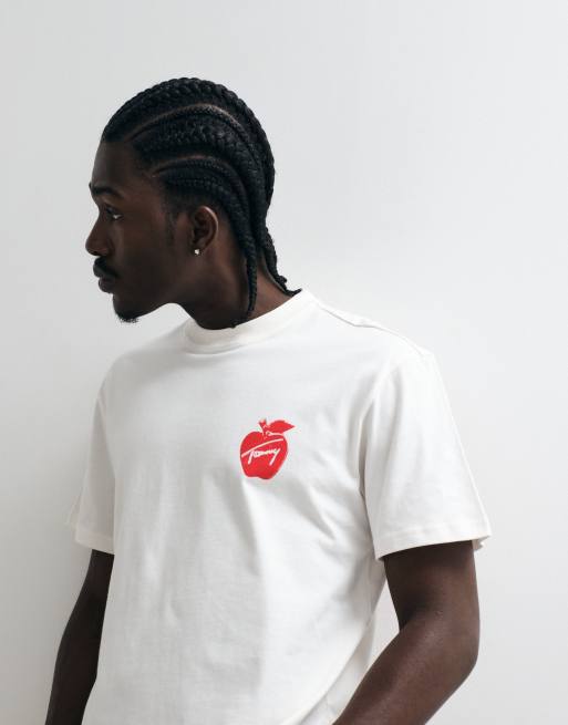 Tommy Jeans souvenir logo relaxed fit T-shirt in off white, 4 of 5