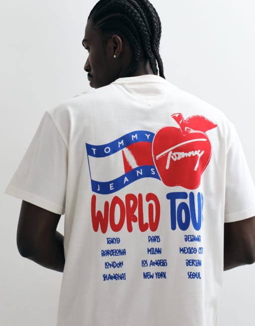 Tommy Jeans souvenir logo relaxed fit T-shirt in off white, 5 of 5