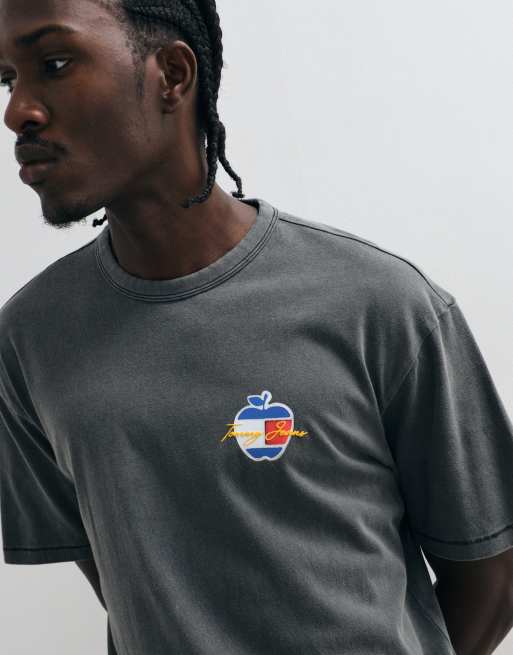 Tommy Jeans souvenir logo T-shirt in washed black, 5 of 5