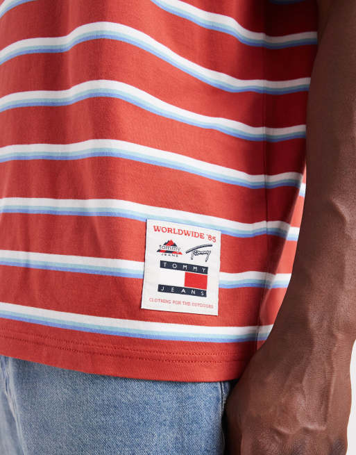 Tommy Jeans – Spirited – Röd, avslappnad t-shirt med märkeslogga, 5 av 5