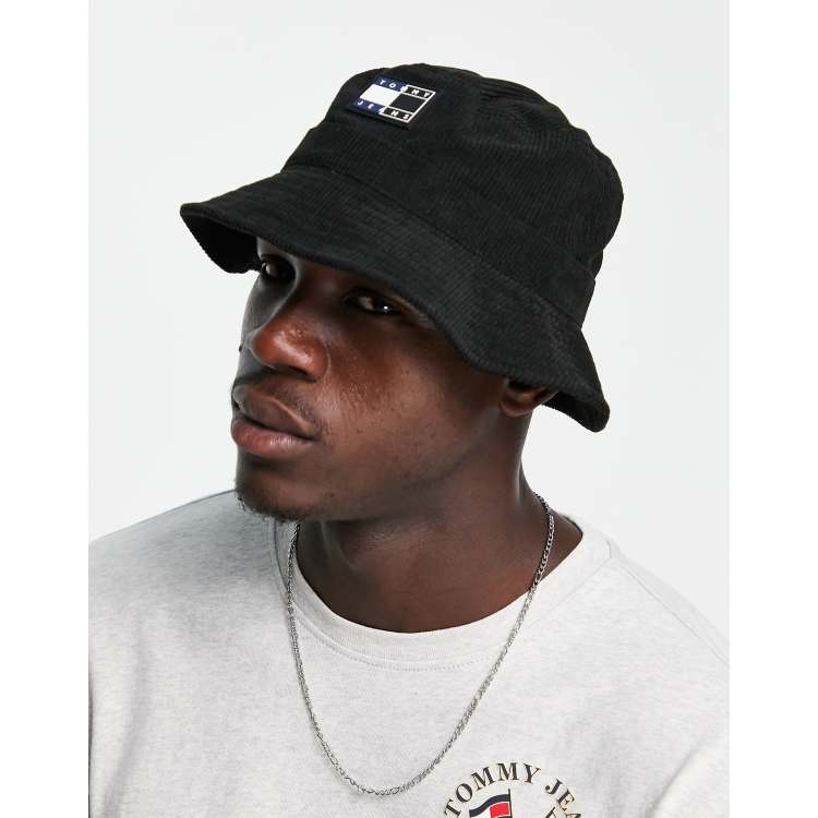 Black designer store bucket hat