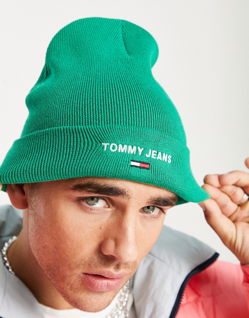 Tommy Jeans sport beanie hat in green