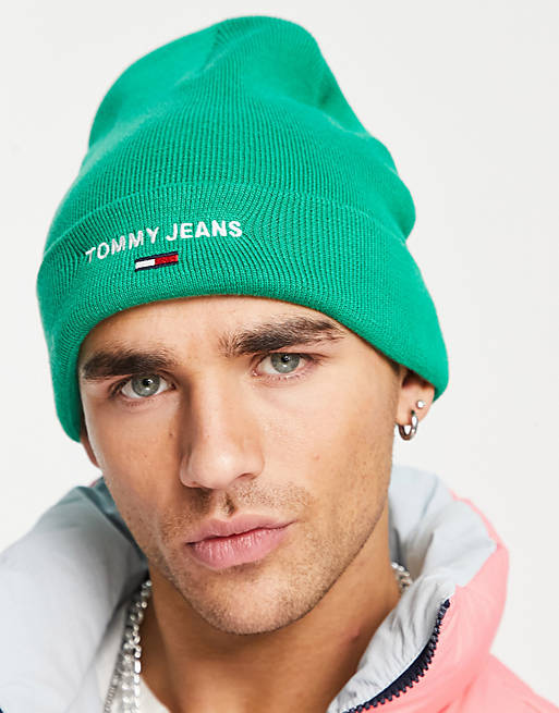 Tommy Jeans sport beanie hat in green | ASOS