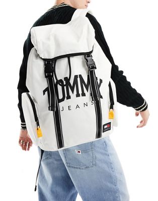 Tommy Jeans sport flap backpack in white