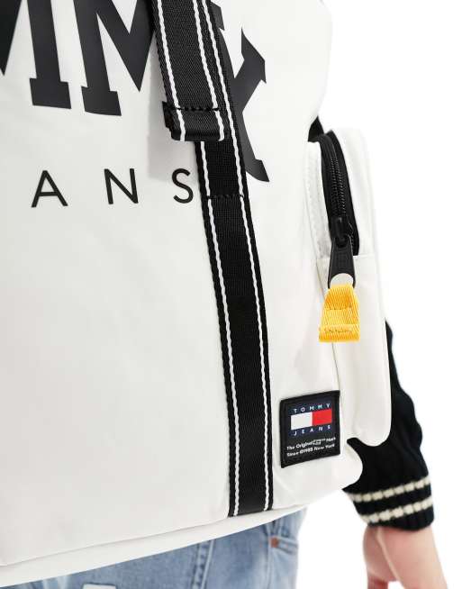 Tommy Jeans sport flap backpack in white ASOS
