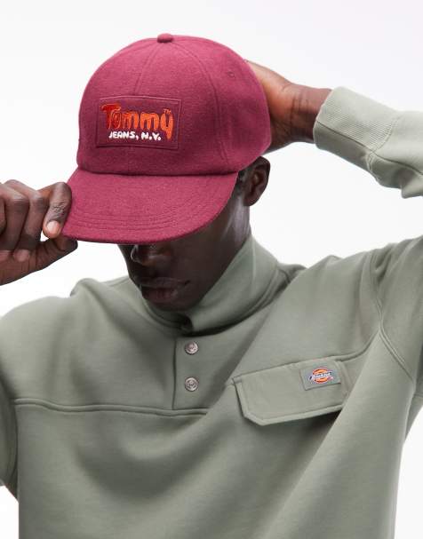Tommy Jeans sport logo cap in burgundy - view 1