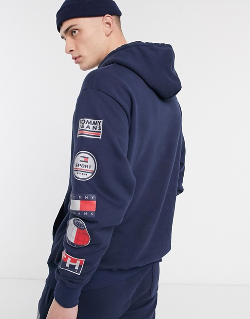 Tommy Jeans sport tech hoodie in navy