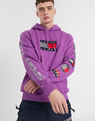 tommy hilfiger purple hoodie