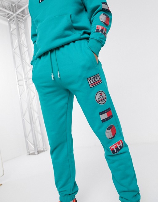 Tommy Jeans sport tech sweatpant in teal blue