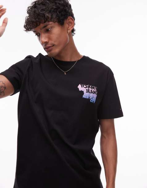 Tommy Jeans stack back print t-shirt in black - view 1