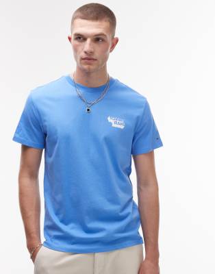 Tommy Jeans stack logo t-shirt in bright blue - view 1