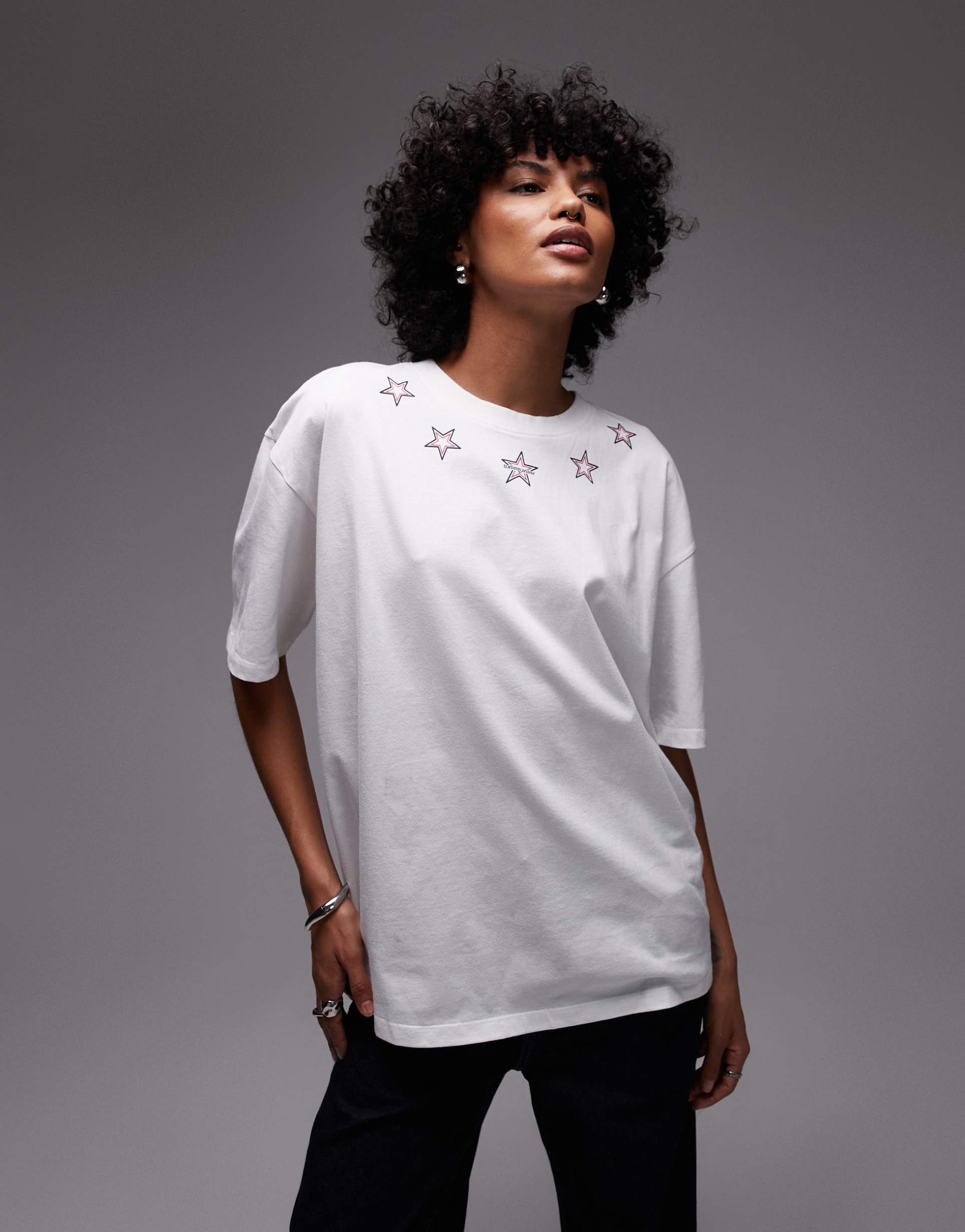 tommy jeans star graphic t-shirt in white