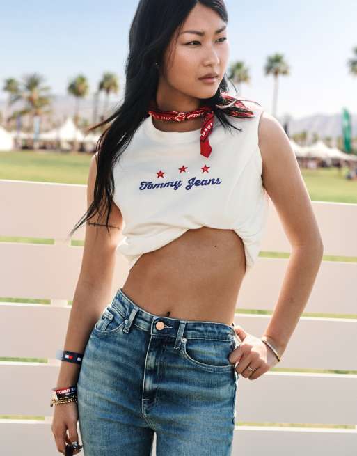 Tommy Jeans star novelty logo t-shirt in white, 3 of 6