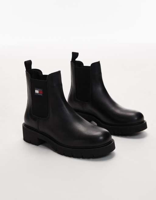 Tommy Jeans - Stivaletti Chelsea neri in pelle, 2 di 4