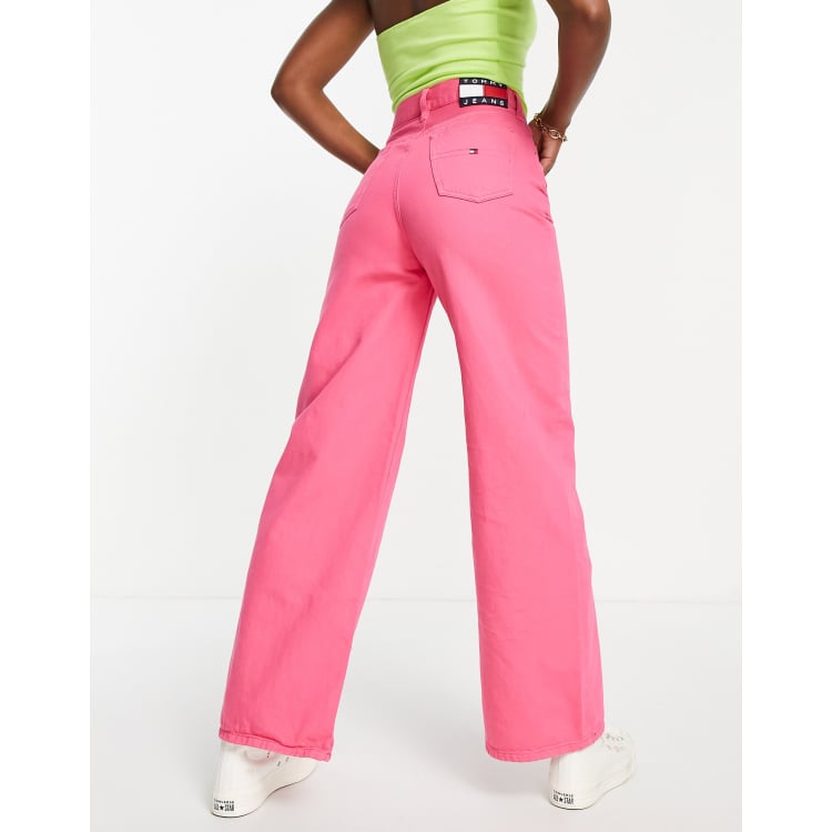 Tommy Jeans straight leg jeans in pink