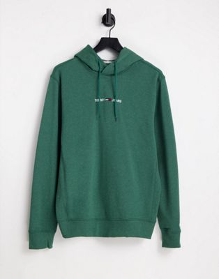 Tommy Jeans straight logo hoodie in green