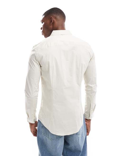 Tommy Jeans – Stretch-Hemd in gebrochenem Weiß, 2 von 4