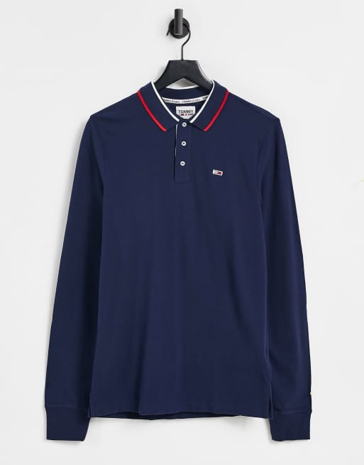 Tommy jeans 2024 long sleeve polo