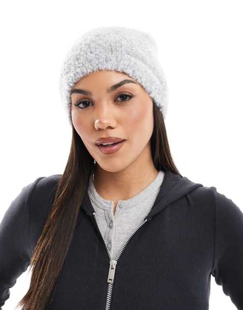 Tommy Jeans – Strickmütze aus Teddyfell in Silbergrau - view 1