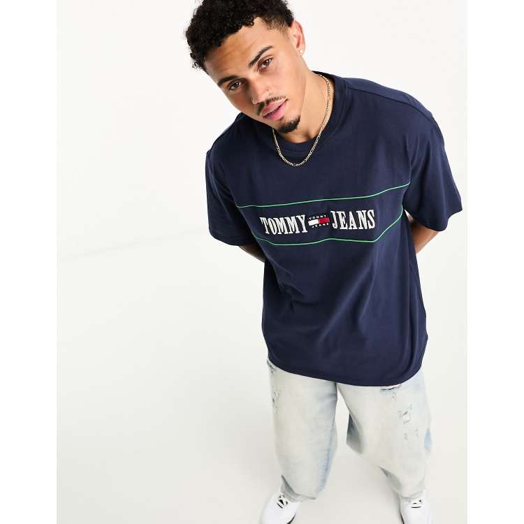 Tommy jeans t shirt cheap navy blue