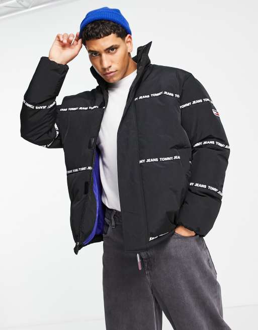 Tommy jeans stripe padded on sale jacket