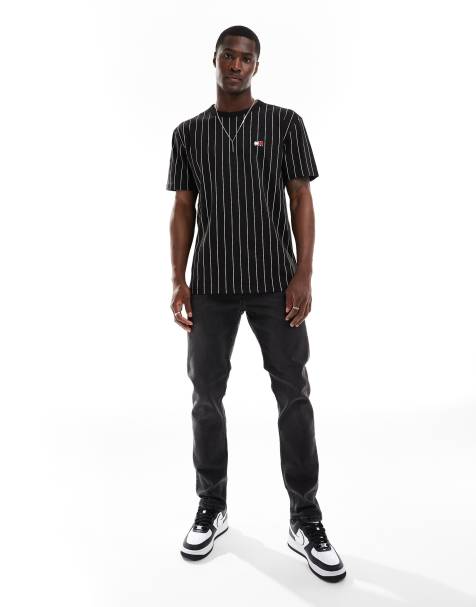 Tommy Jeans stripe t-shirt in black and white - view 1