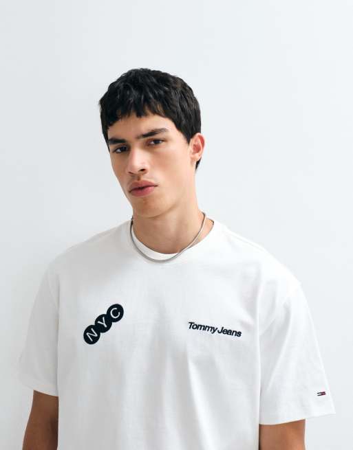 Tommy Jeans subway logo back graphic relaxed fit t-shirt in white, 5 of 5