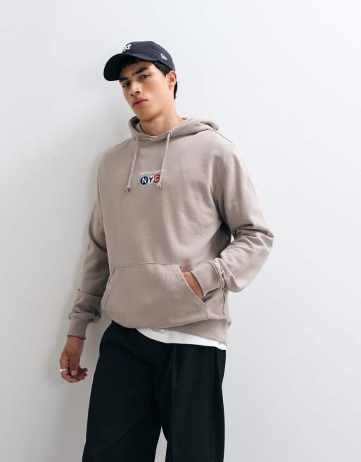 Tommy Jeans subway logo hoodie in stone, 5 of 5