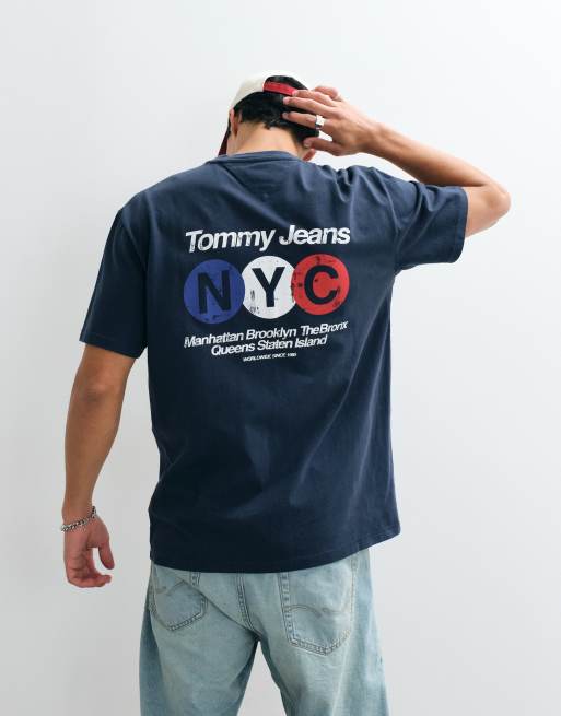 Tommy Jeans subway logo relaxed fit T-shirt in navy, 4 of 5