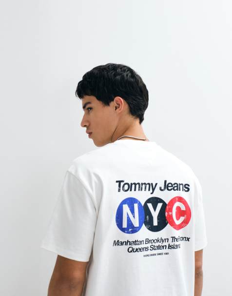 Tommy Jeans subway logo relaxed fit T-shirt in white - view 1