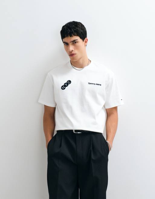 Tommy Jeans subway logo relaxed fit T-shirt in white, 2 of 5