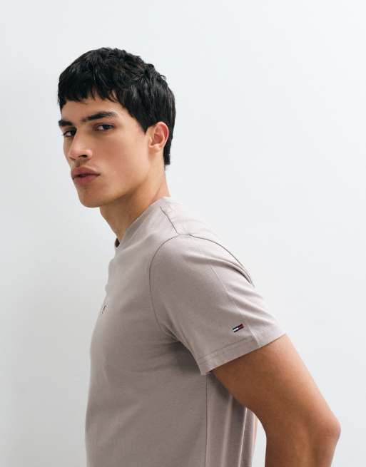 Tommy Jeans subway logo slim fit T-shirt in stone, 4 of 5