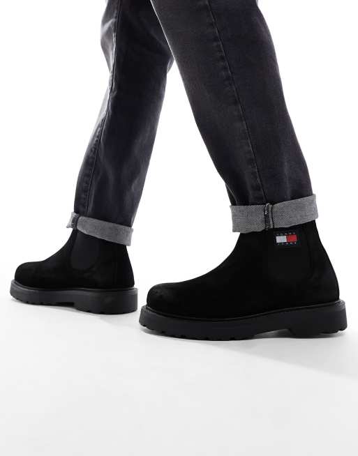 Tommy hilfiger black deals suede boots