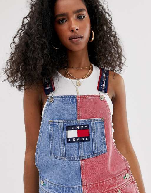 Tommy jeans summer heritage dungaree dress discount