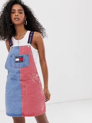 tommy jeans overall dress