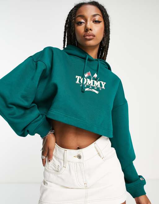 Tommy clearance crop hoodie