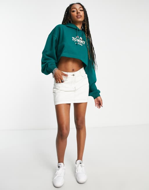 Tommy hilfiger crop hot sale top hoodie