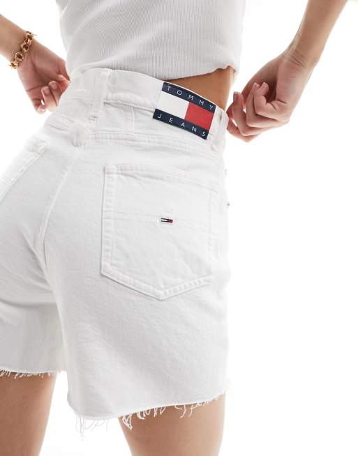 Tommy Jeans - Superhøjtaljede mom-denimshorts i hvid vask, 3 af 5